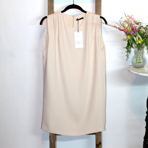 New Zara Sleeveless Chiffon Mini Dress - Picture 1 of 7